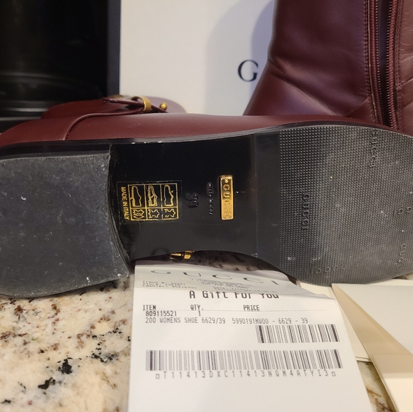 Gucci Elite Calf Vintage Bordeaux  size 39 - Picture 4 of 6
